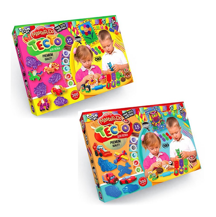 

DANKO TOYS Набор креативного творчества Тесто для лепки, 15 цветов TMD-03-01, Бежевый;бирюзовый;голубой;желтый;зеленый;красный;оранжевый;розовый
