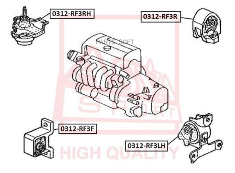 

Подушка двигателя ASVA 0312RF3RH правая