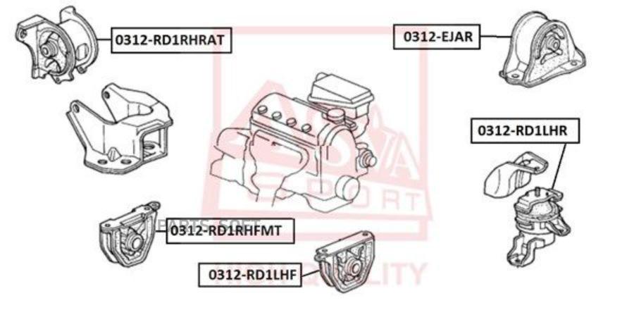 

Подушка двигателя ASVA 0312RD1RHRAT