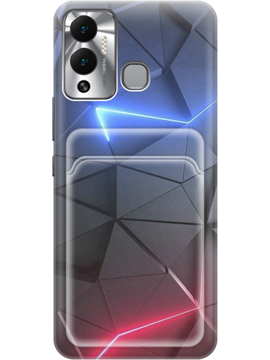 

Силиконовый чехол на Infinix Hot 12 Play NFC с рисунком "Графитовые грани", Серый;синий, 20011988