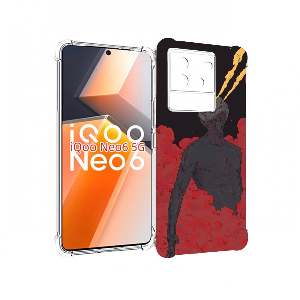 

Чехол MyPads скелет в красном дыму для Vivo iQoo Neo 6 5G, Прозрачный, Tocco