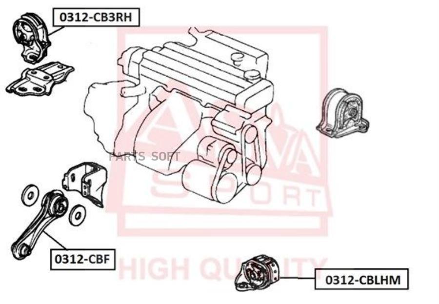 

Опора двигателя ASVA 0312CBF передняя Honda Accord -93