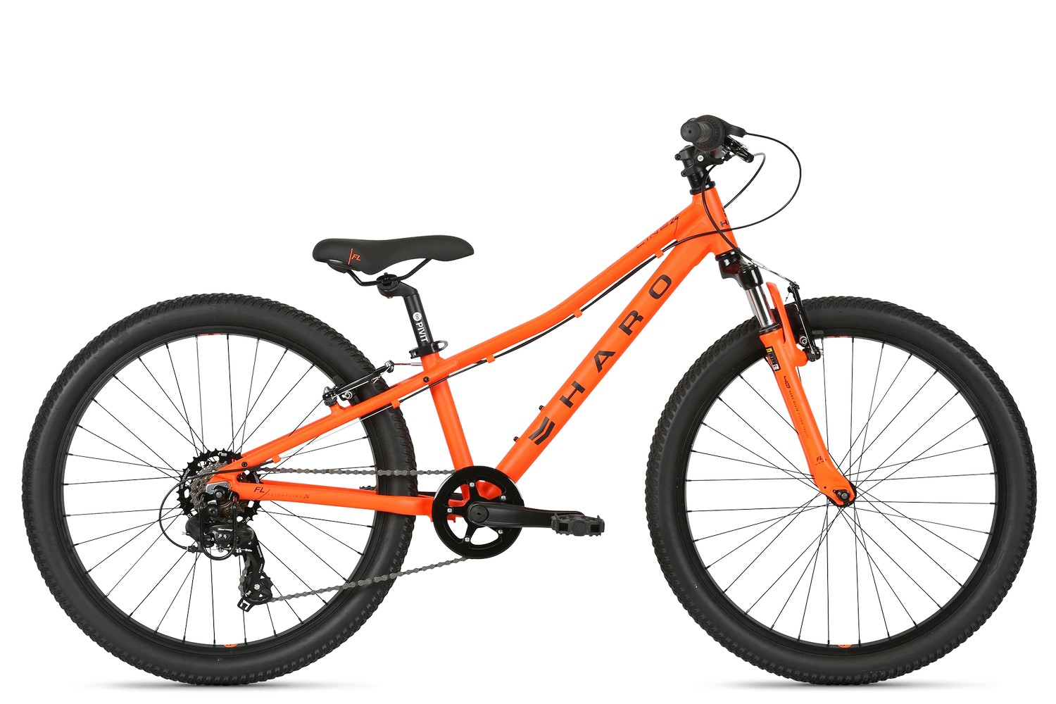 фото Велосипед haro flightline 24 2021 one size черный/оранжевый