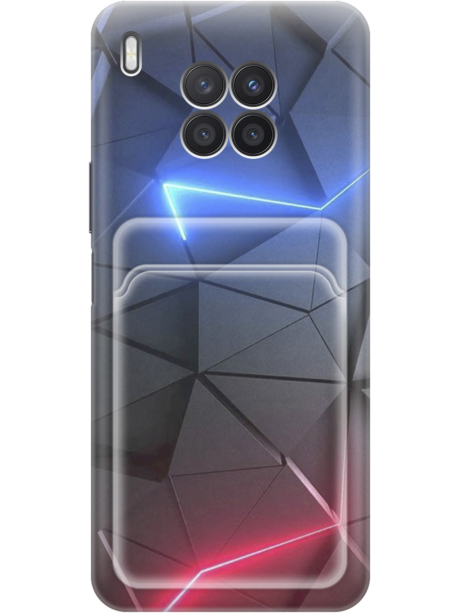 

Силиконовый чехол на Honor 50 Lite / Huawei Nova 8i с рисунком "Графитовые грани", Серый;синий, 20012032