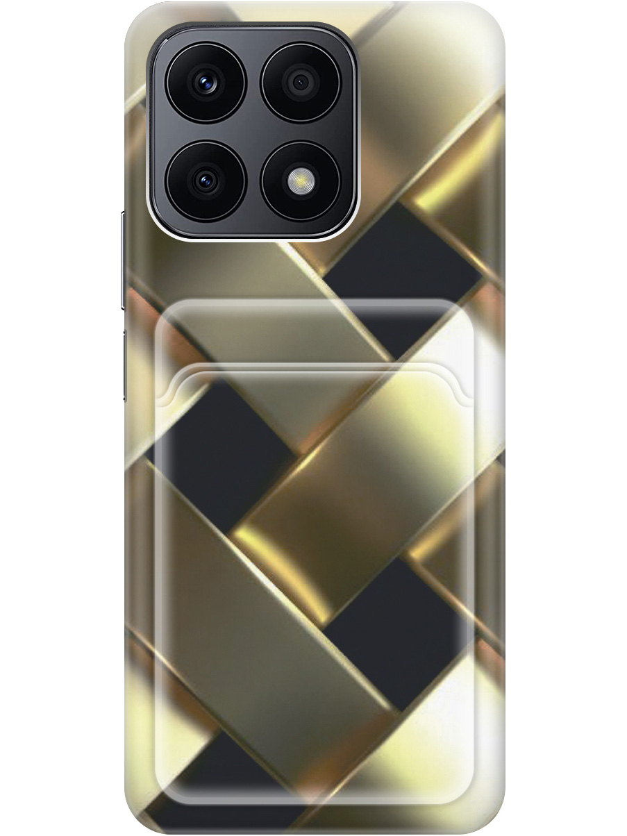 

Силиконовый чехол на Honor X8a с рисунком "Золотистое плетение", Золотистый;черный, 20011944