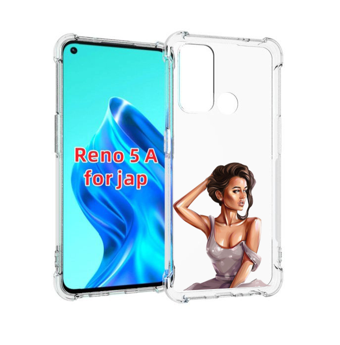 

Чехол MyPads Девушка-с-прической женский для Oppo Reno 5A, Прозрачный, Tocco