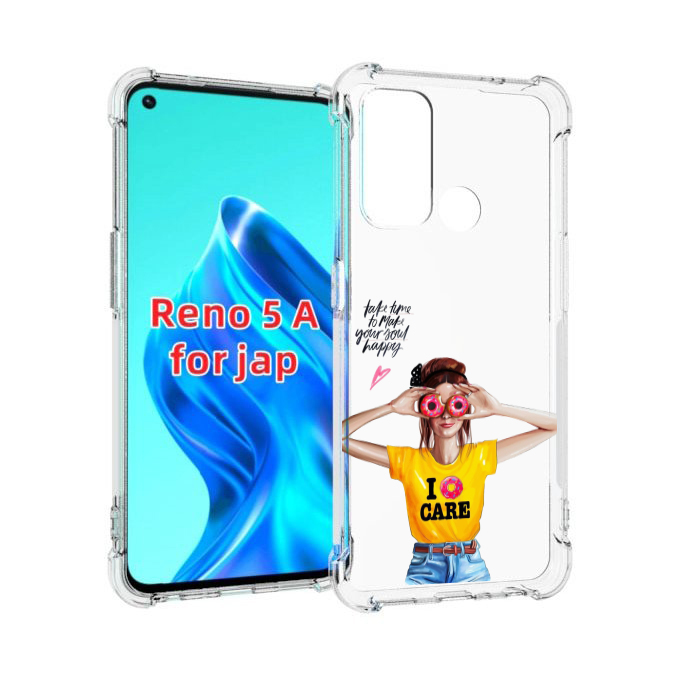 

Чехол MyPads Девушка-с-пончиками женский для Oppo Reno 5A, Прозрачный, Tocco