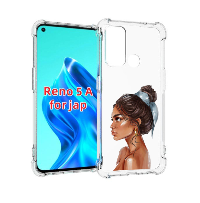 

Чехол MyPads Девушка-с-повязкой женский для Oppo Reno 5A, Прозрачный, Tocco