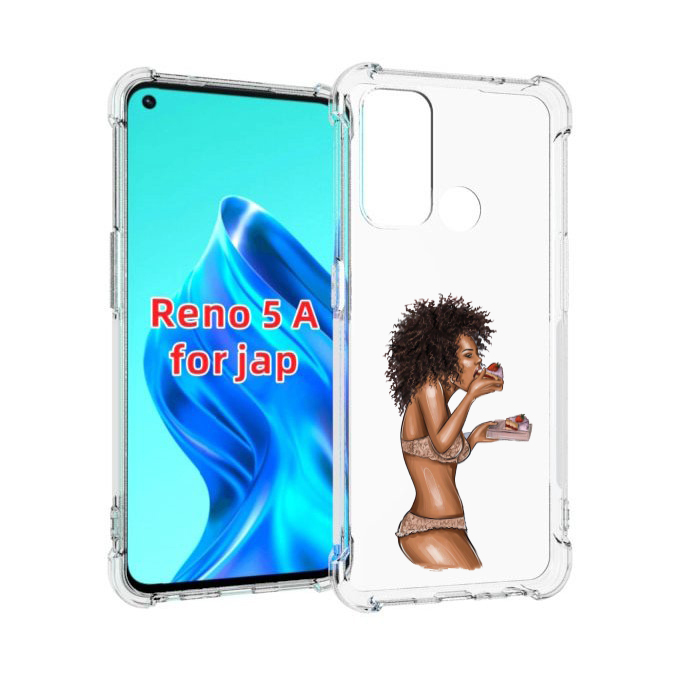 

Чехол MyPads Девушка-с-пирожными женский для Oppo Reno 5A, Прозрачный, Tocco