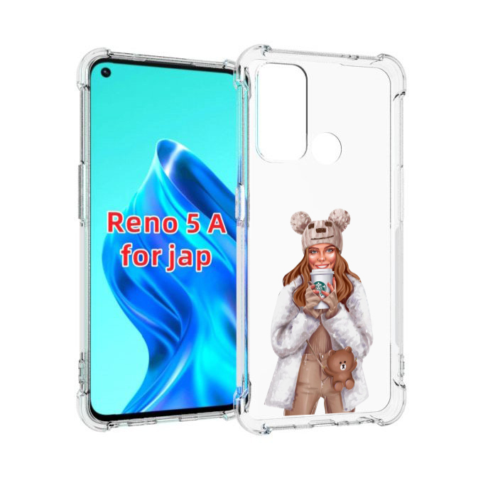

Чехол MyPads Девушка-с-кофе-старбакс женский для Oppo Reno 5A, Прозрачный, Tocco
