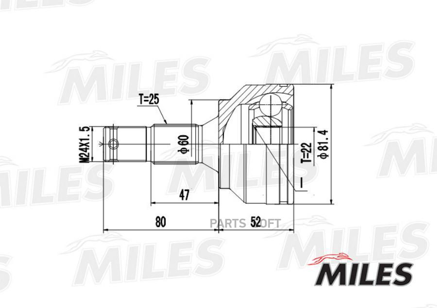 

Шрус Peugeot 307 1.4/1.6 Нар. Miles арт. GA20378