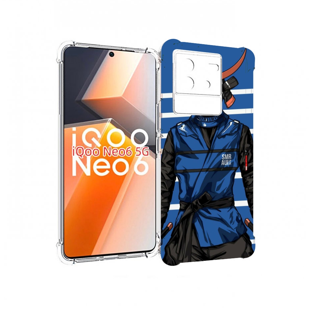 

Чехол MyPads самурай в синей форме для Vivo iQoo Neo 6 5G, Прозрачный, Tocco