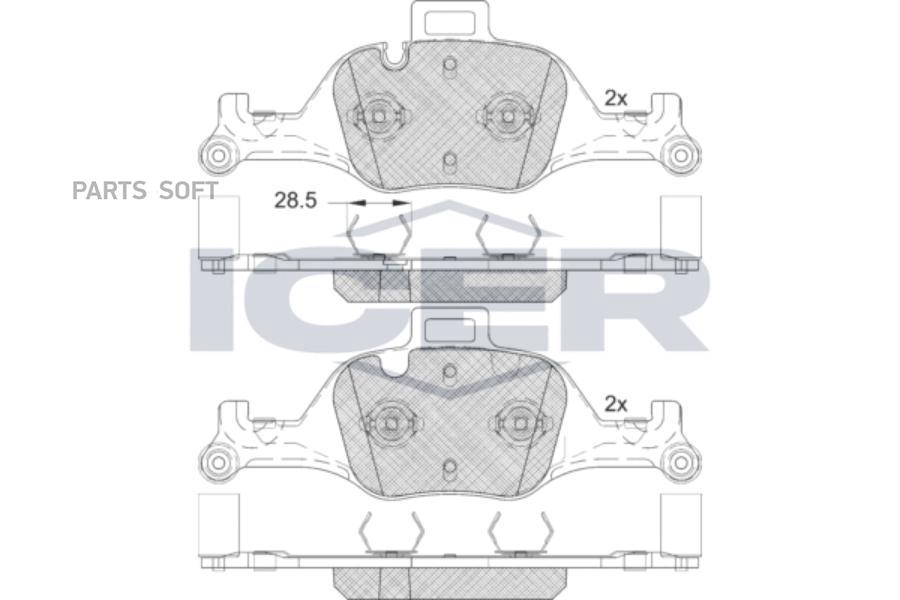 

Колодки дисковые передние \ BMW 7 G11/G12 14> 5 G30 3.0/3.0D 16> ICER 182291 182291