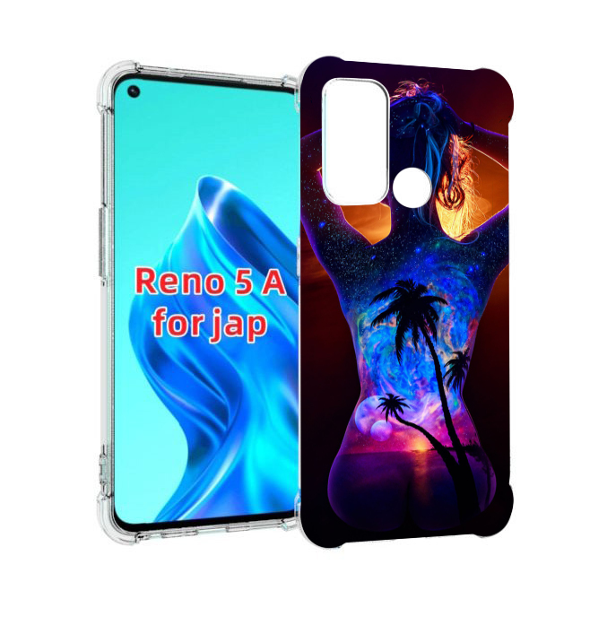 

Чехол MyPads Девушка-и-пальмы женский для Oppo Reno 5A, Прозрачный, Tocco