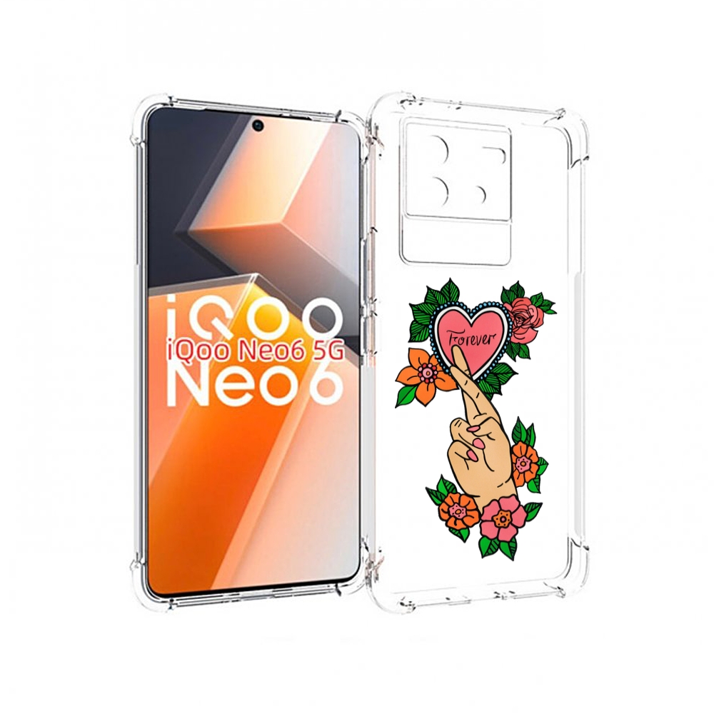 

Чехол MyPads ручки-навсегда женский для Vivo iQoo Neo 6 5G, Прозрачный, Tocco