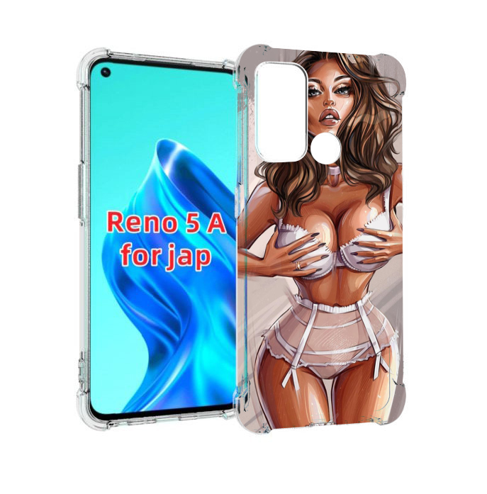 

Чехол MyPads Девушка-в-кружевном для Oppo Reno 5A, Прозрачный, Tocco