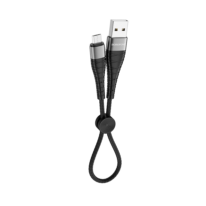 фото Кабель usb*2.0 am-microb borofone bx32 5a black, черный - 1 метр bx32m 0.25m black