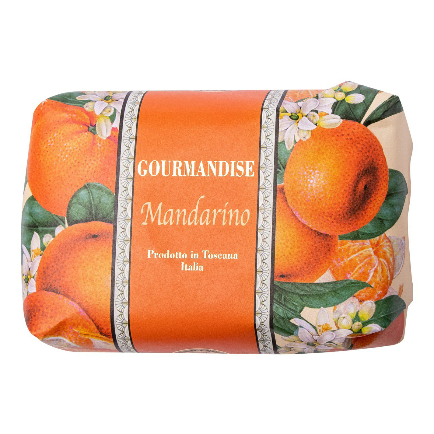 Натуральное мыло Gourmandise Savon Parfume Mandarino для тела, c ароматом мандарина, 200 г