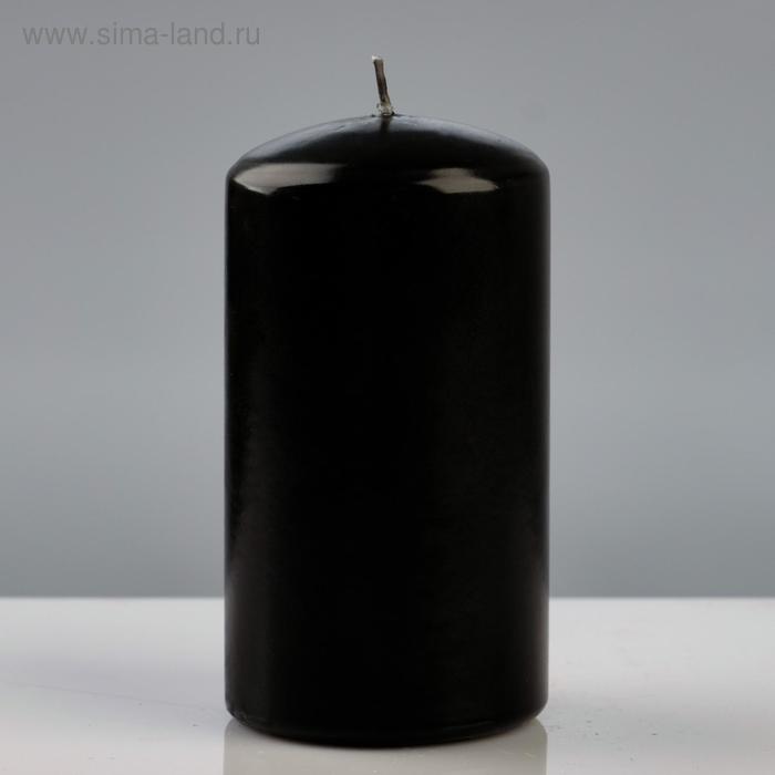 

Свеча - цилиндр лакированная, 7×13 см, черная