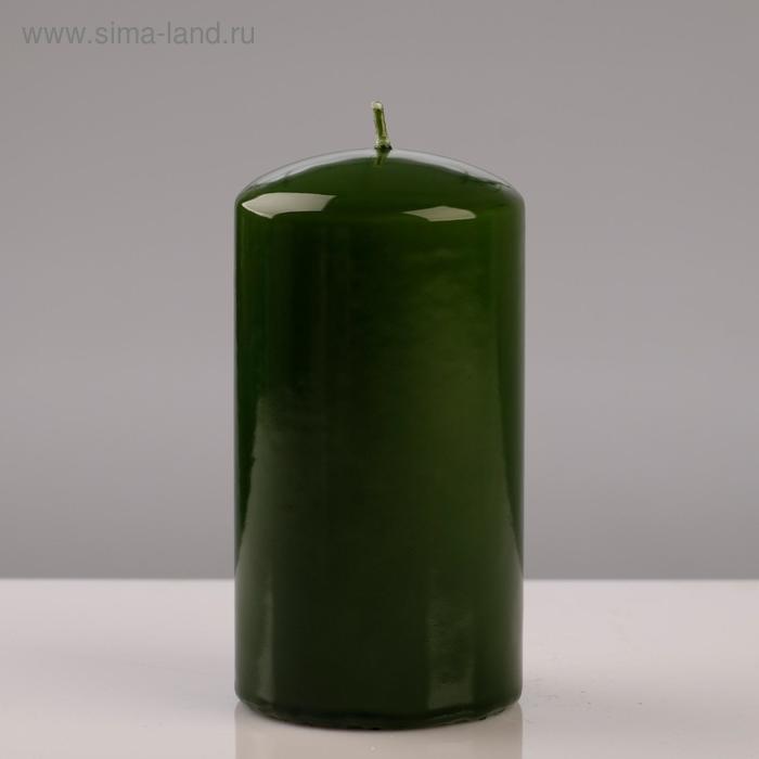 фото Свеча - цилиндр лакированная, 7×13 см, зеленая trend decor candle