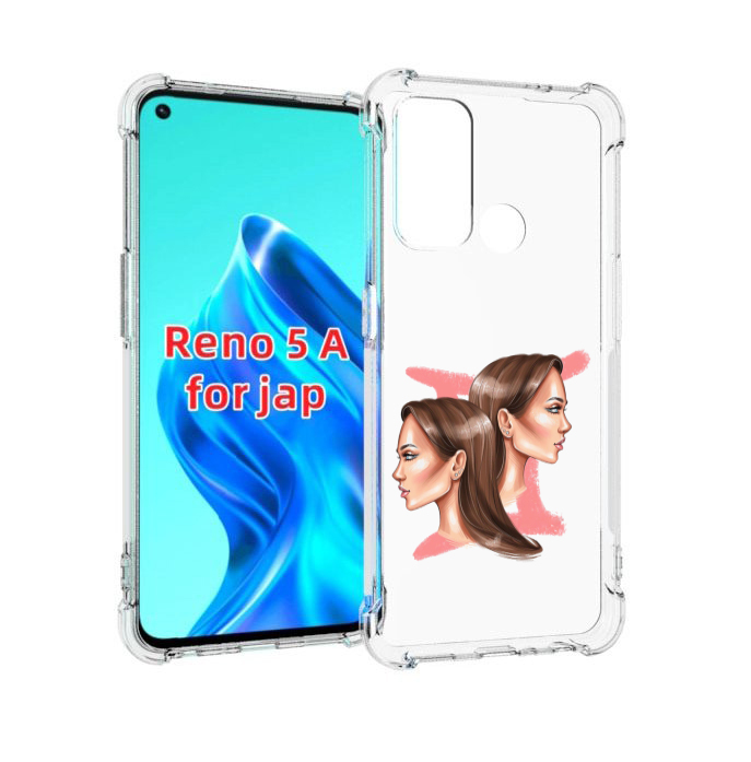 

Чехол MyPads Девушка-Близнецы женский для Oppo Reno 5A, Прозрачный, Tocco