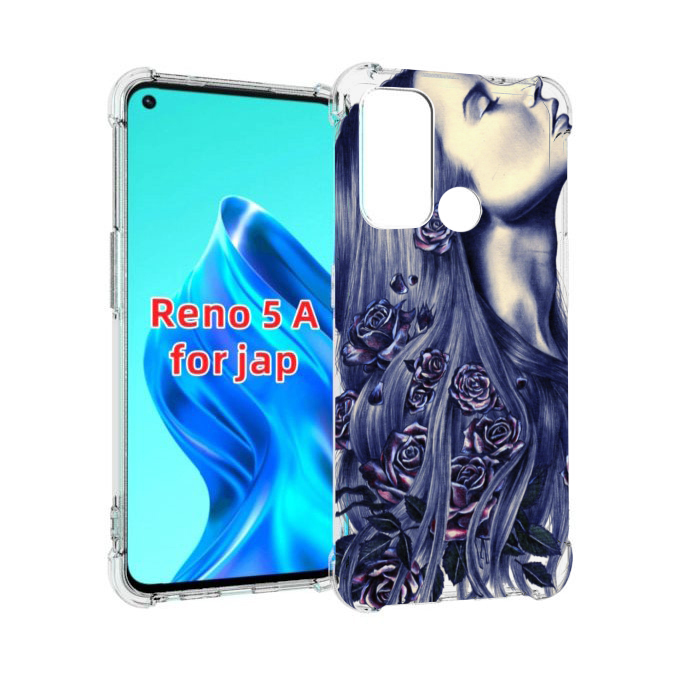 

Чехол MyPads Девушка с розами женский для Oppo Reno 5A, Прозрачный, Tocco