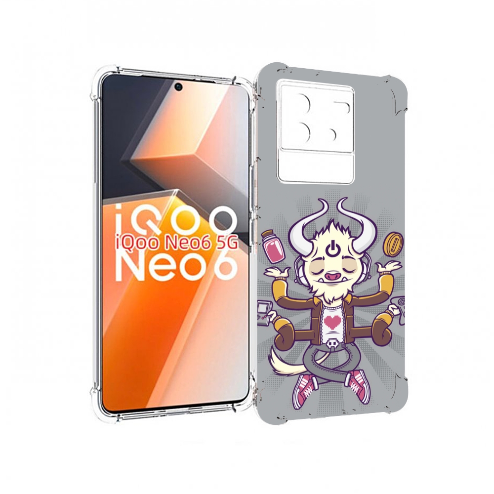 

Чехол MyPads рогатый любитель поиграть для Vivo iQoo Neo 6 5G, Прозрачный, Tocco