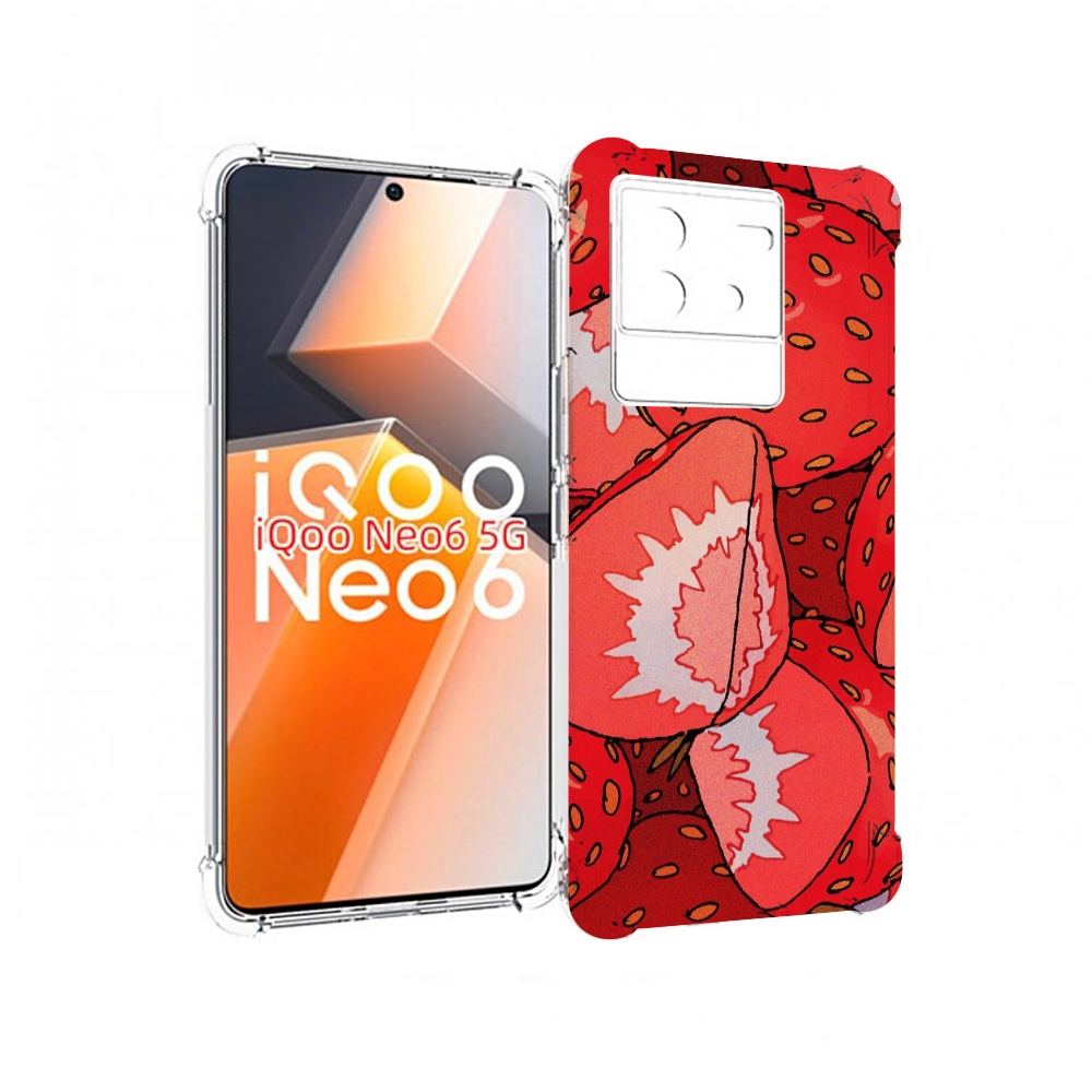 

Чехол MyPads рисованная-клубника для Vivo iQoo Neo 6 5G, Прозрачный, Tocco
