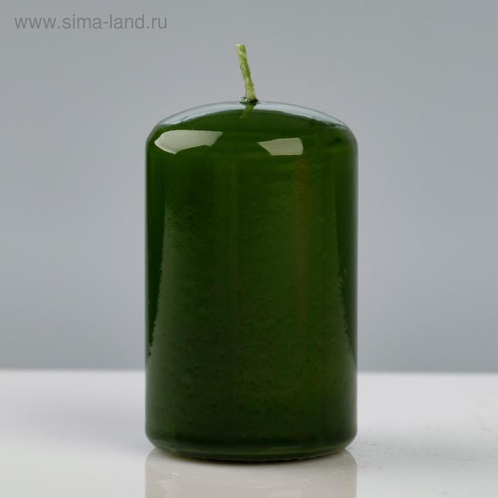 

Свеча - цилиндр лакированная, 5×8 см, зеленая