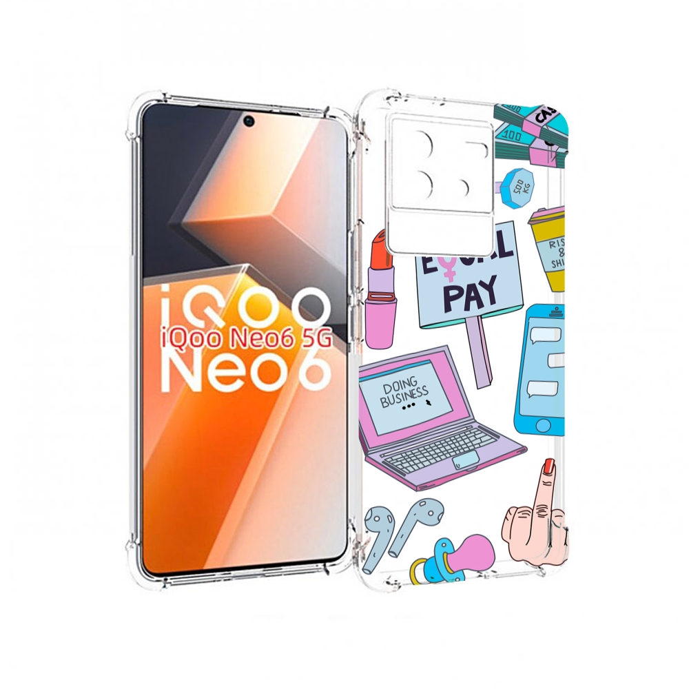

Чехол MyPads разные-штучки для Vivo iQoo Neo 6 5G, Прозрачный, Tocco