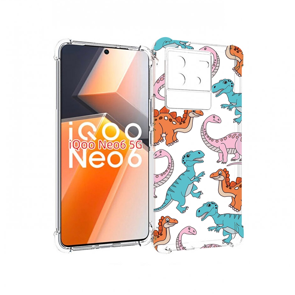 

Чехол MyPads разные-динозаврики для Vivo iQoo Neo 6 5G, Прозрачный, Tocco
