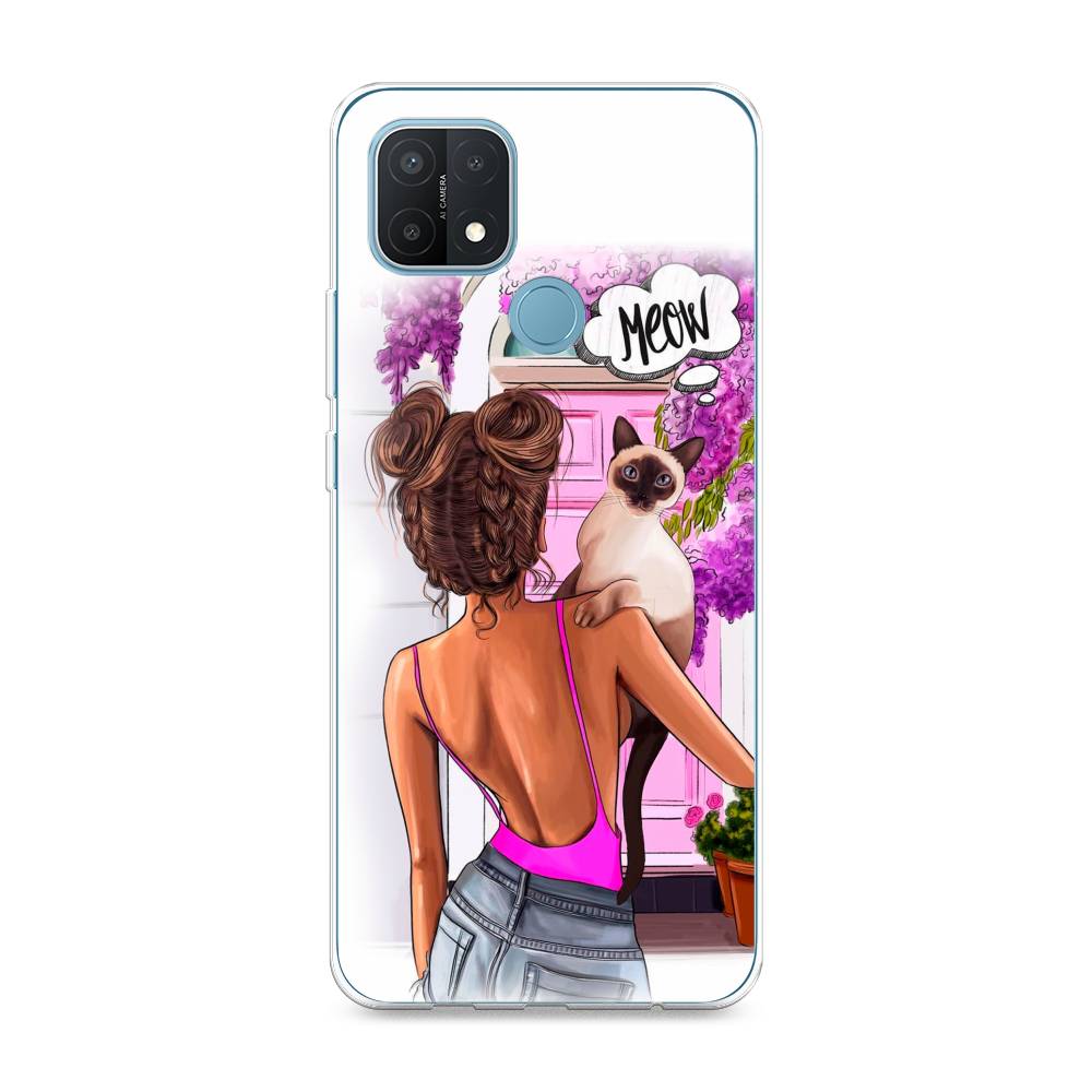

Чехол Awog на Oppo A15/A15s "Девушка с кошкой", Разноцветный, 255650-7