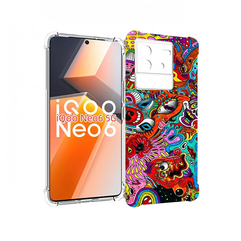 

Чехол MyPads разные абстракции яркие для Vivo iQoo Neo 6 5G, Прозрачный, Tocco