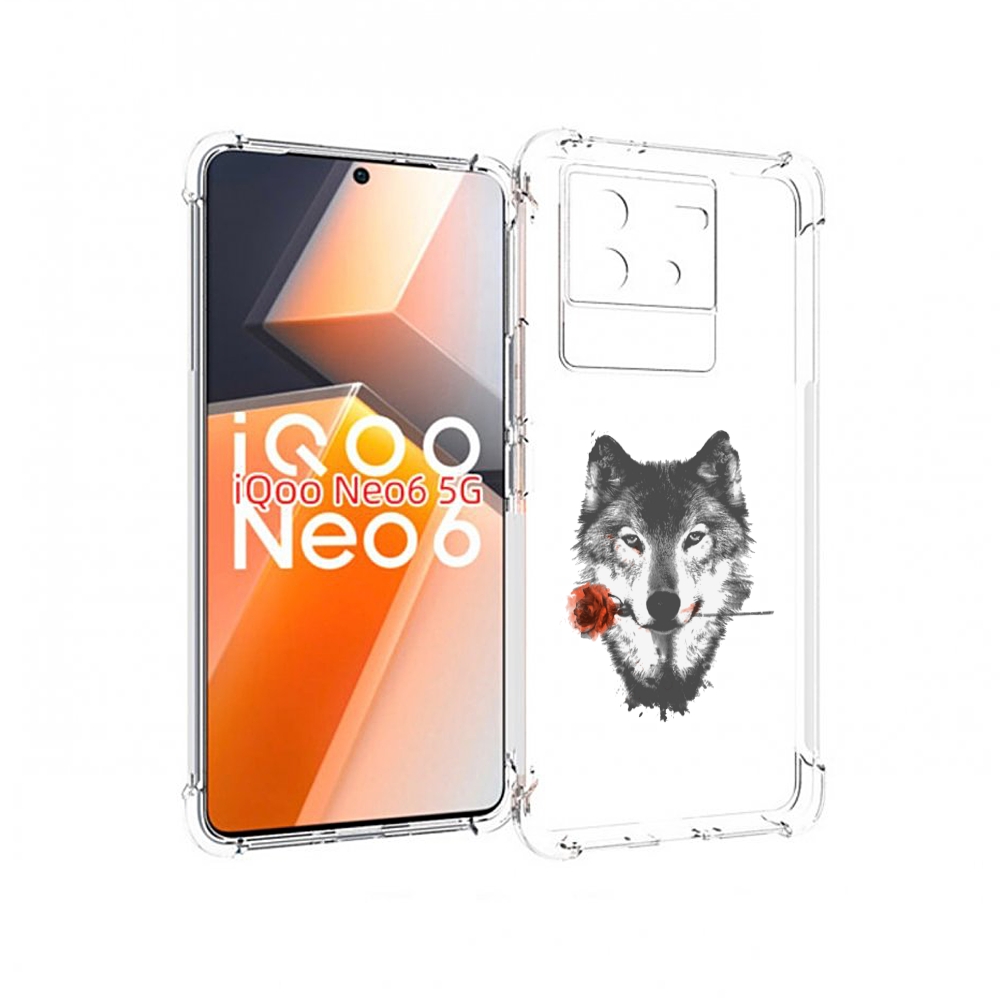 

Чехол MyPads волк с розой для Vivo iQoo Neo 6 5G, Прозрачный, Tocco