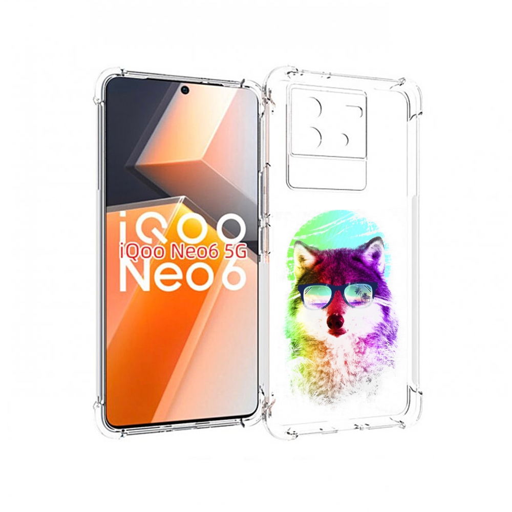 

Чехол MyPads радужный волк детский для Vivo iQoo Neo 6 5G, Прозрачный, Tocco