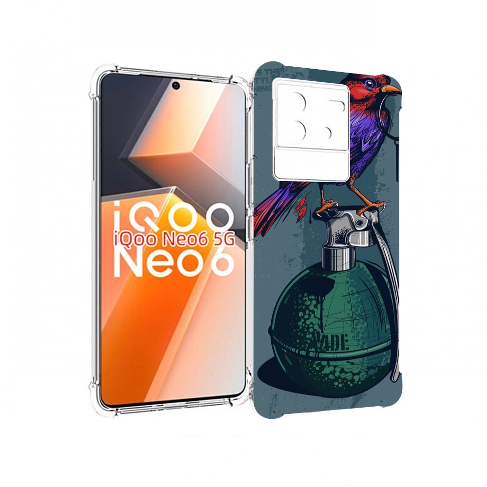 

Чехол MyPads птица с гранатой для Vivo iQoo Neo 6 5G, Прозрачный, Tocco