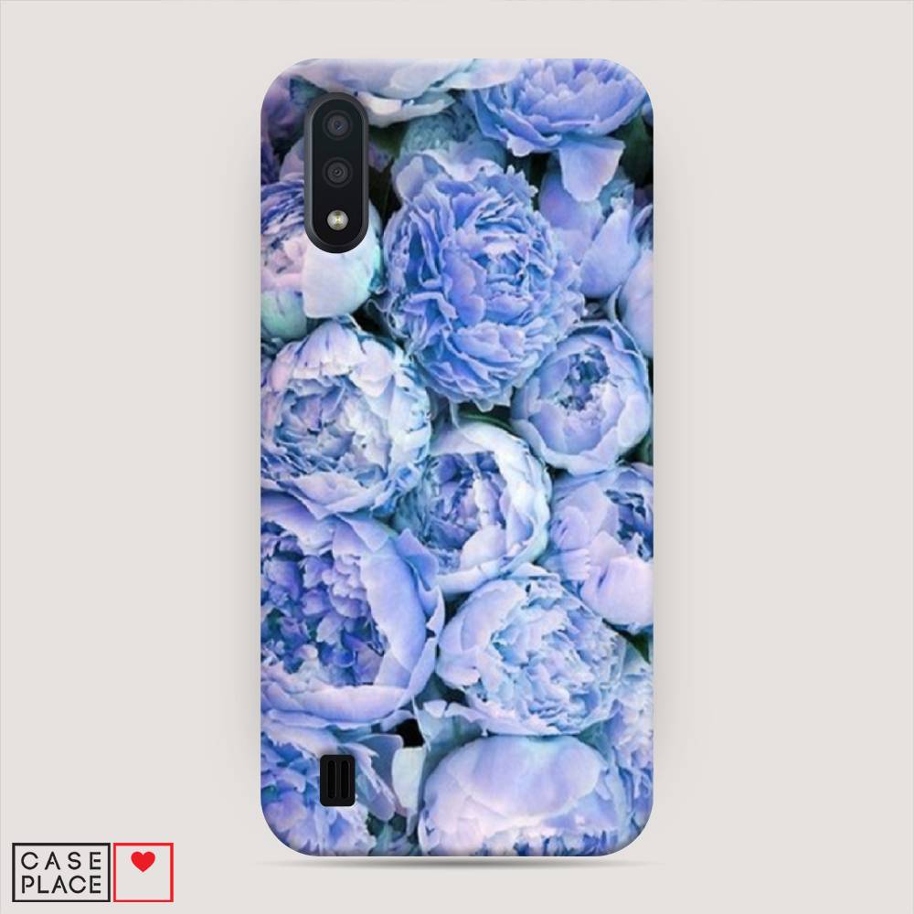 

Пластиковый чехол "Пионы голубые" на Samsung Galaxy A01
