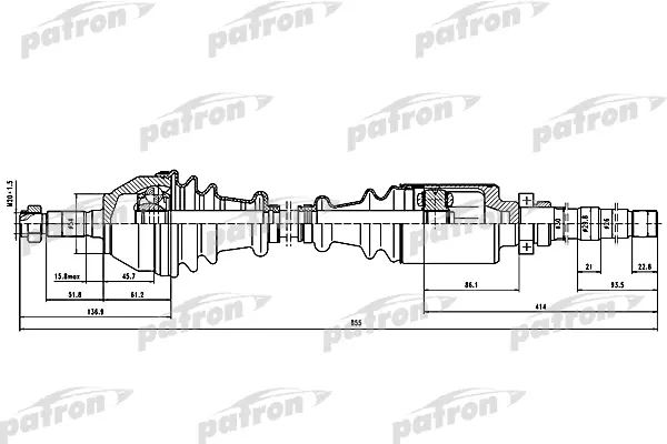 

Полуось прав PEUGEOT: 309 II 1.1/1.4 89-93 PATRON PDS0101