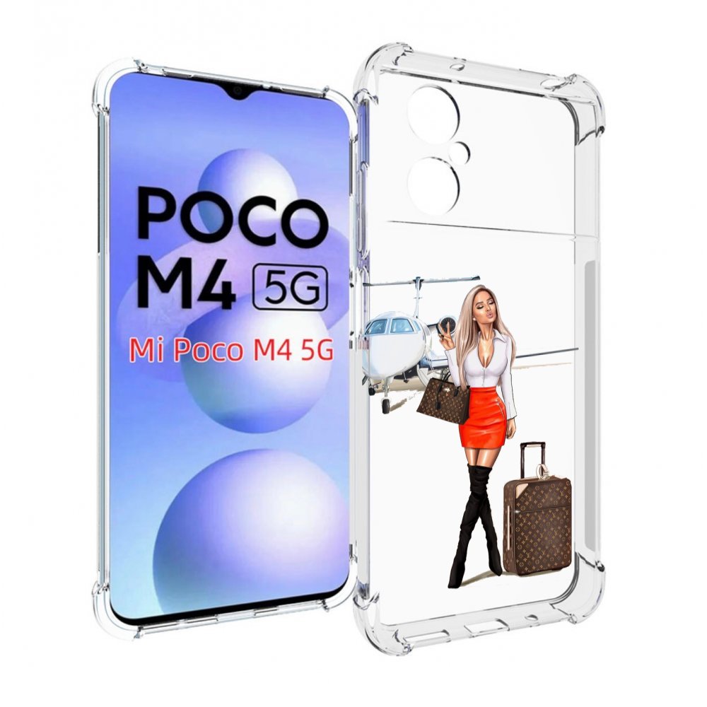 

Чехол MyPads Деловая-девушка женский для Xiaomi Poco M4 5G, Прозрачный, Tocco