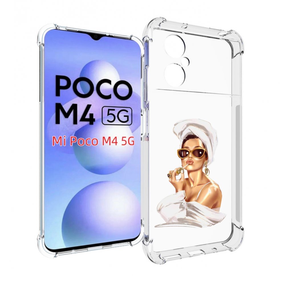 

Чехол MyPads Девушка-утром женский для Xiaomi Poco M4 5G, Прозрачный, Tocco