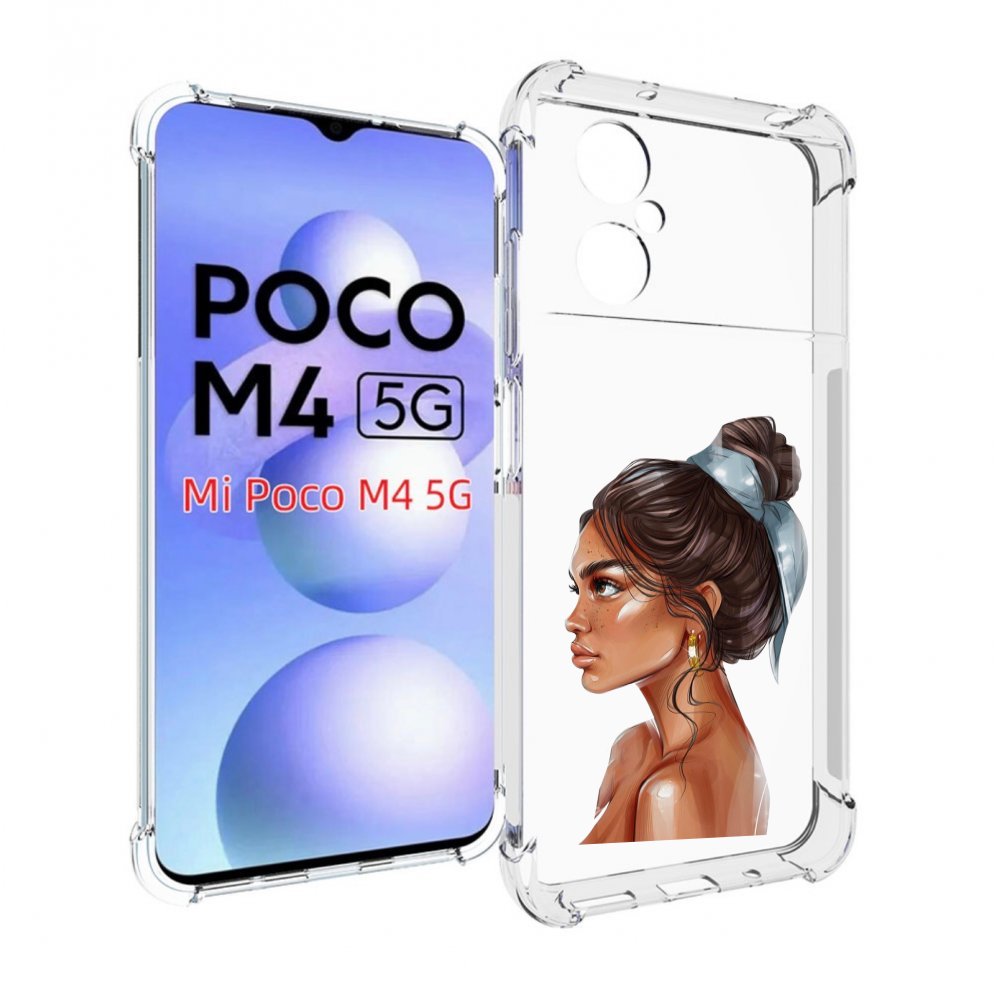 фото Чехол mypads девушка-с-повязкой женский для xiaomi poco m4 5g