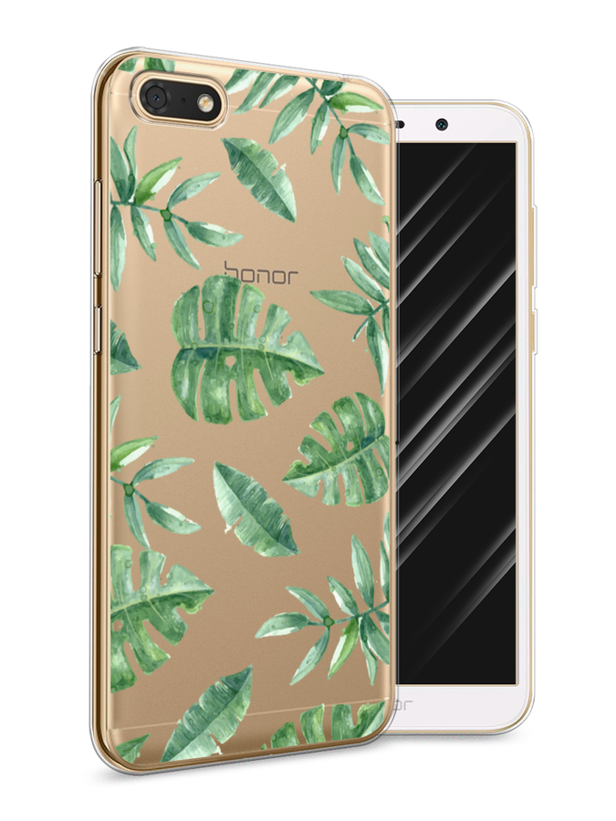 

Чехол Awog на Honor 7A "Нарисованные пальмовые листья", Зеленый, 65250-4