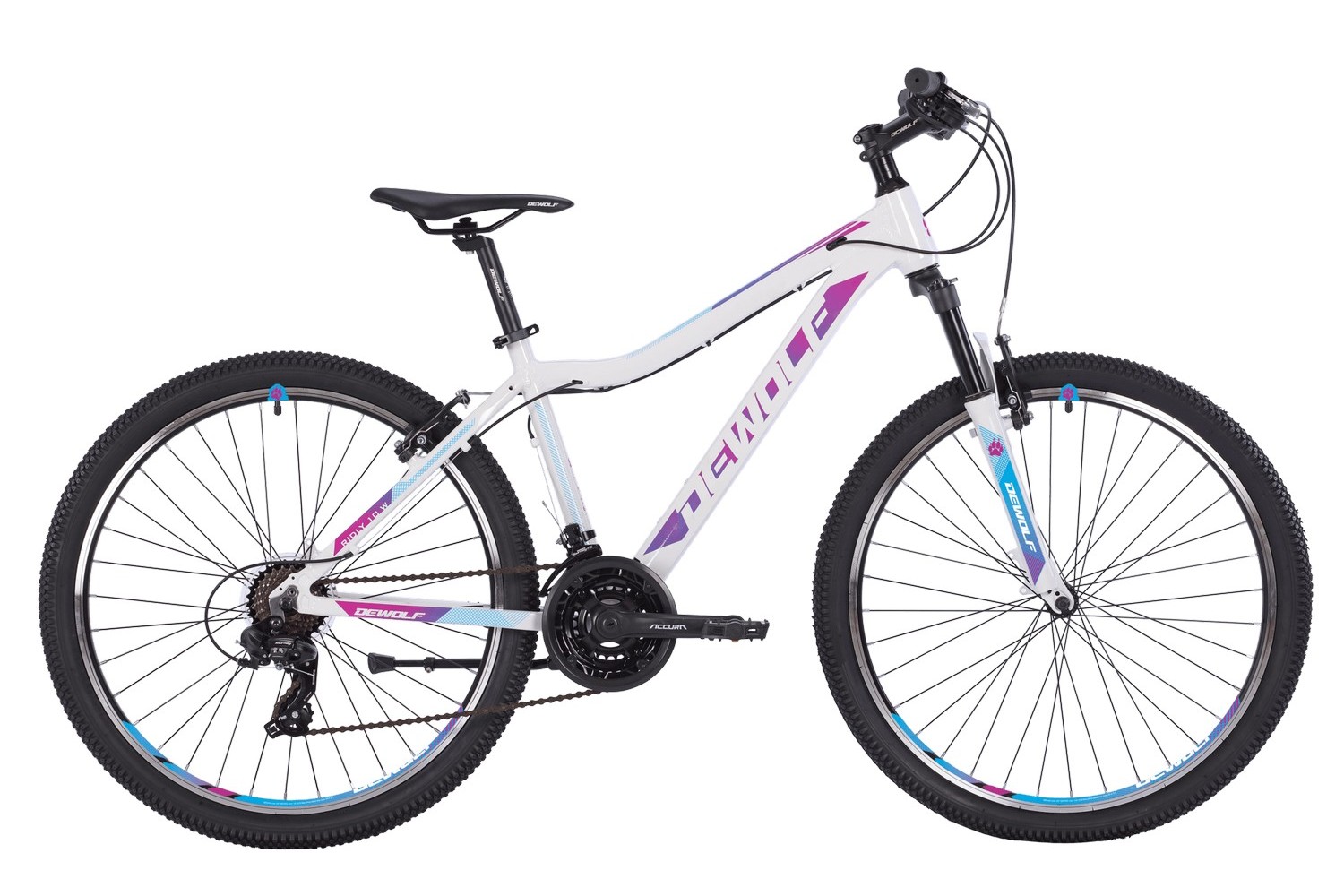 фото Велосипед dewolf ridly 10 w 2021 18" белый/фиолетовый