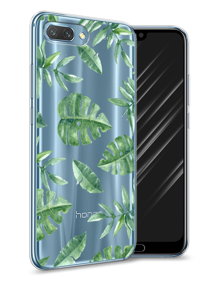 

Чехол Awog на Honor 10 "Нарисованные пальмовые листья", Зеленый, 65350-4