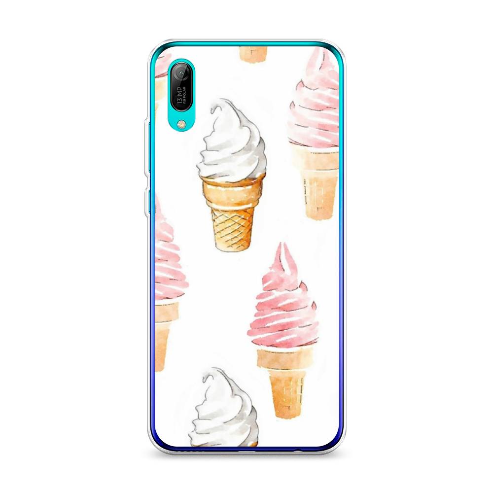 

Чехол Awog на Huawei Y6 Pro (Prime) 2019 "Нарисованное мороженое", Белый;розовый, 68150-10