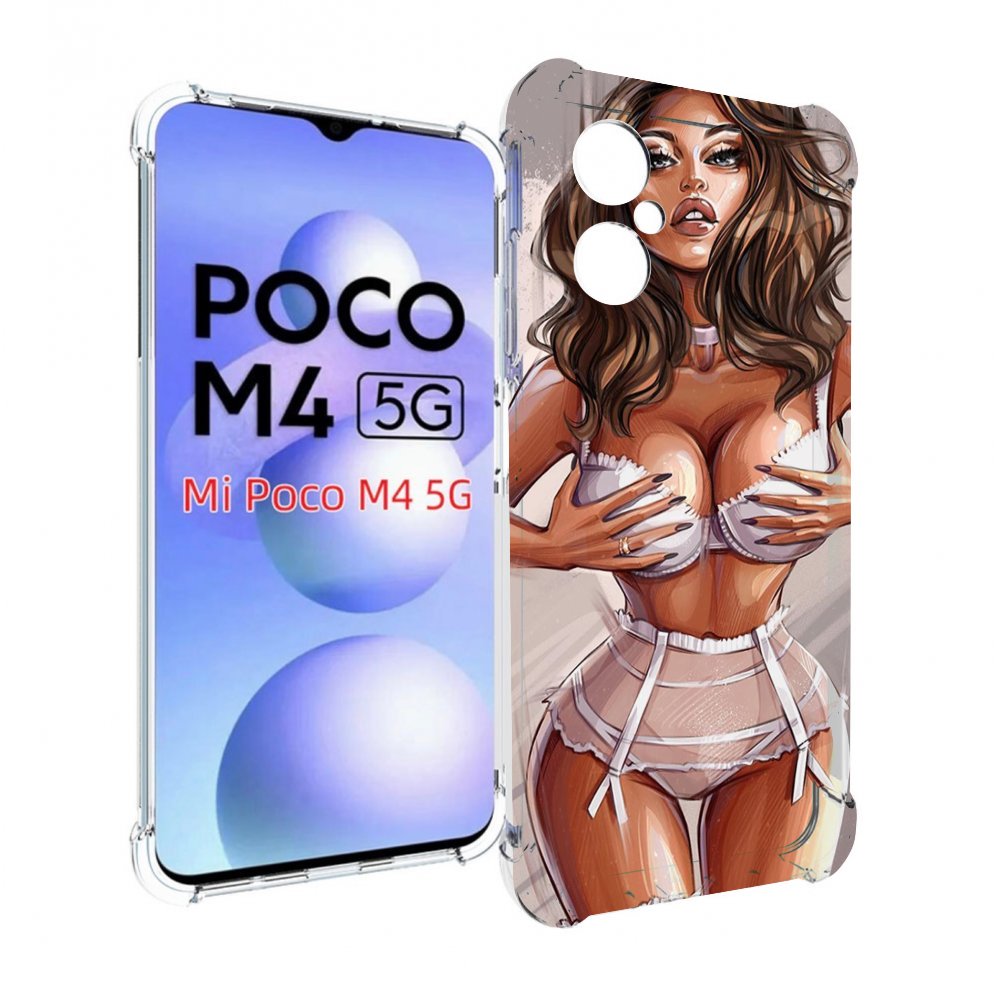 

Чехол MyPads Девушка-в-кружевном для Xiaomi Poco M4 5G, Прозрачный, Tocco