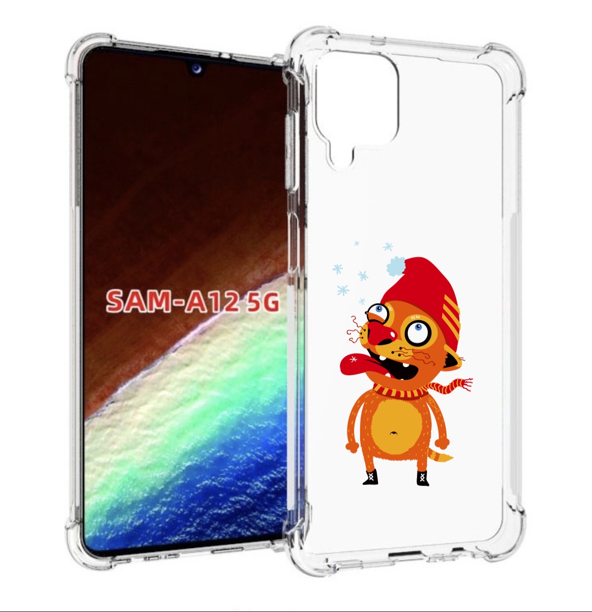 фото Чехол mypads зимний кот для samsung galaxy a12 (sm-a125f) 2020/21/a12 nacho sm-a127f