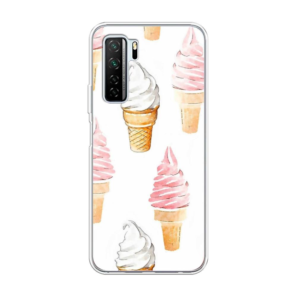 

Чехол Awog на Huawei P40 lite 5G "Нарисованное мороженое", Белый;розовый, 6103050-10
