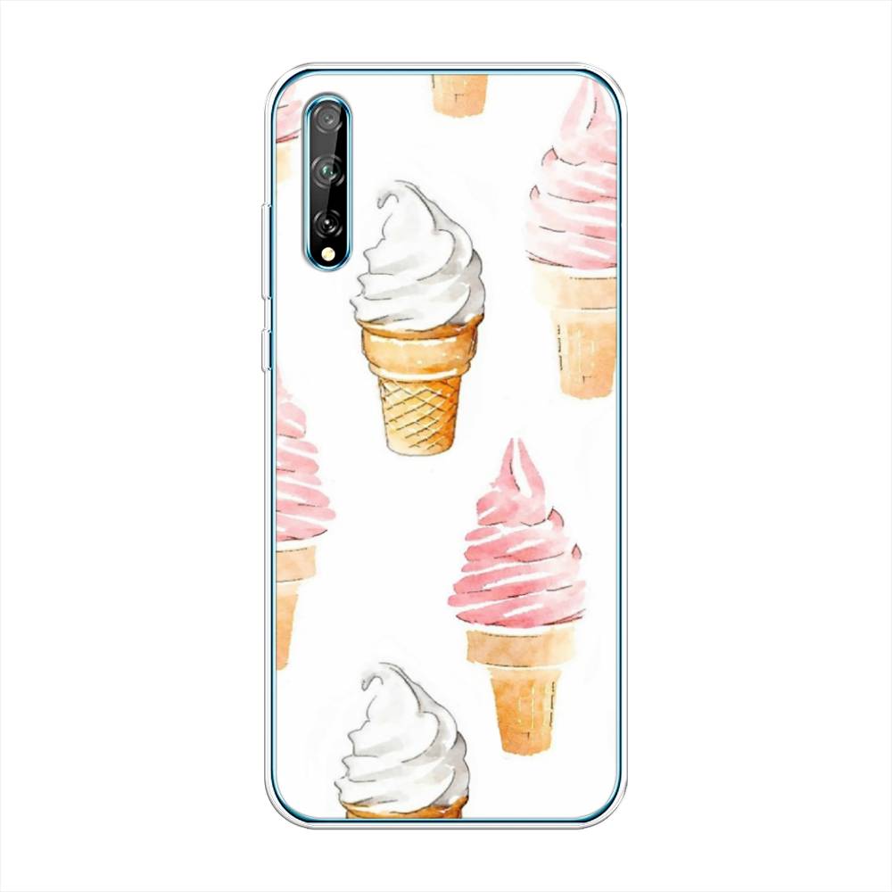 

Чехол Awog на Huawei P Smart S "Нарисованное мороженое", Белый;розовый, 6103550-10