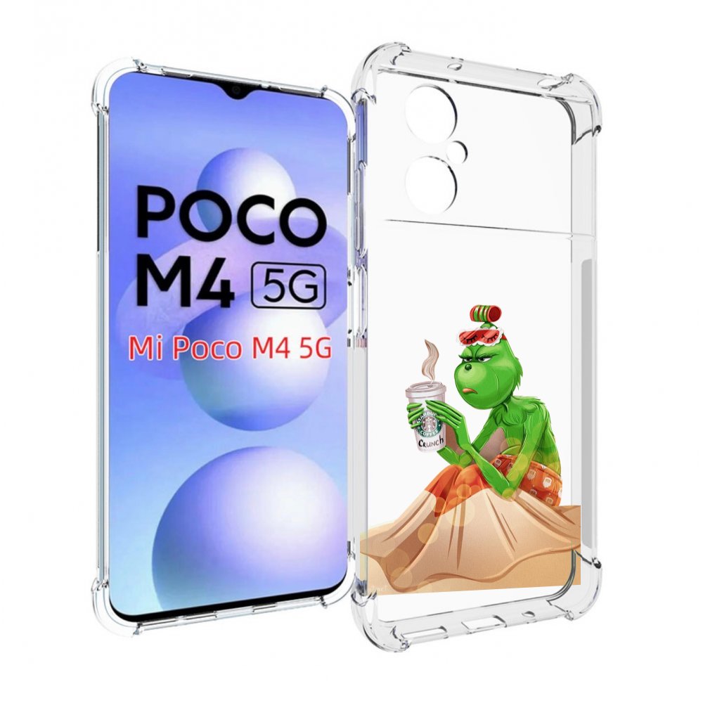 фото Чехол mypads гринч-в-платье для xiaomi poco m4 5g